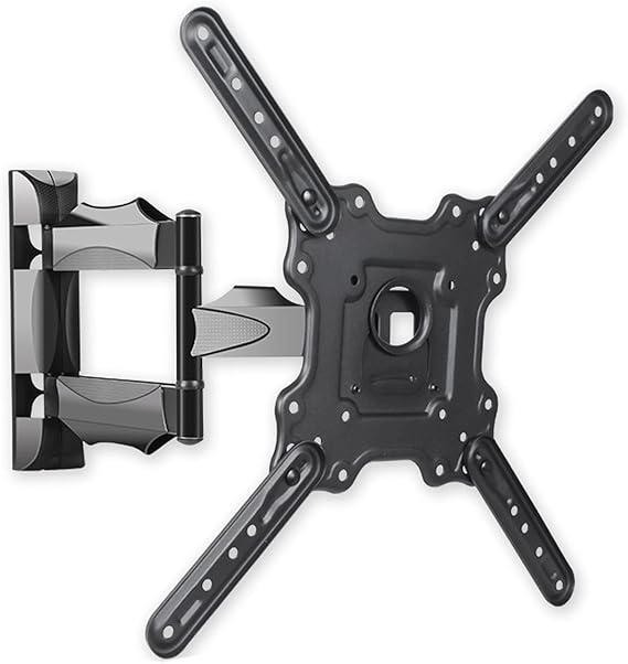 Three-arm TV Swivel Bracket, Full Motion Wall Mount, 32-58 Inch TVs, Tilt Rotation, Max VESA 400x400mm, Load Capacity 62lbs