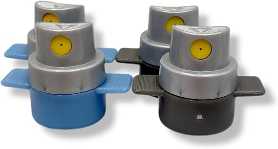 Male to Female Adapters 4 Pack + Caps, for Spray Paint and Areosol Cans. Converts your male valve can into a female type which allows you to you a wider variety of tips