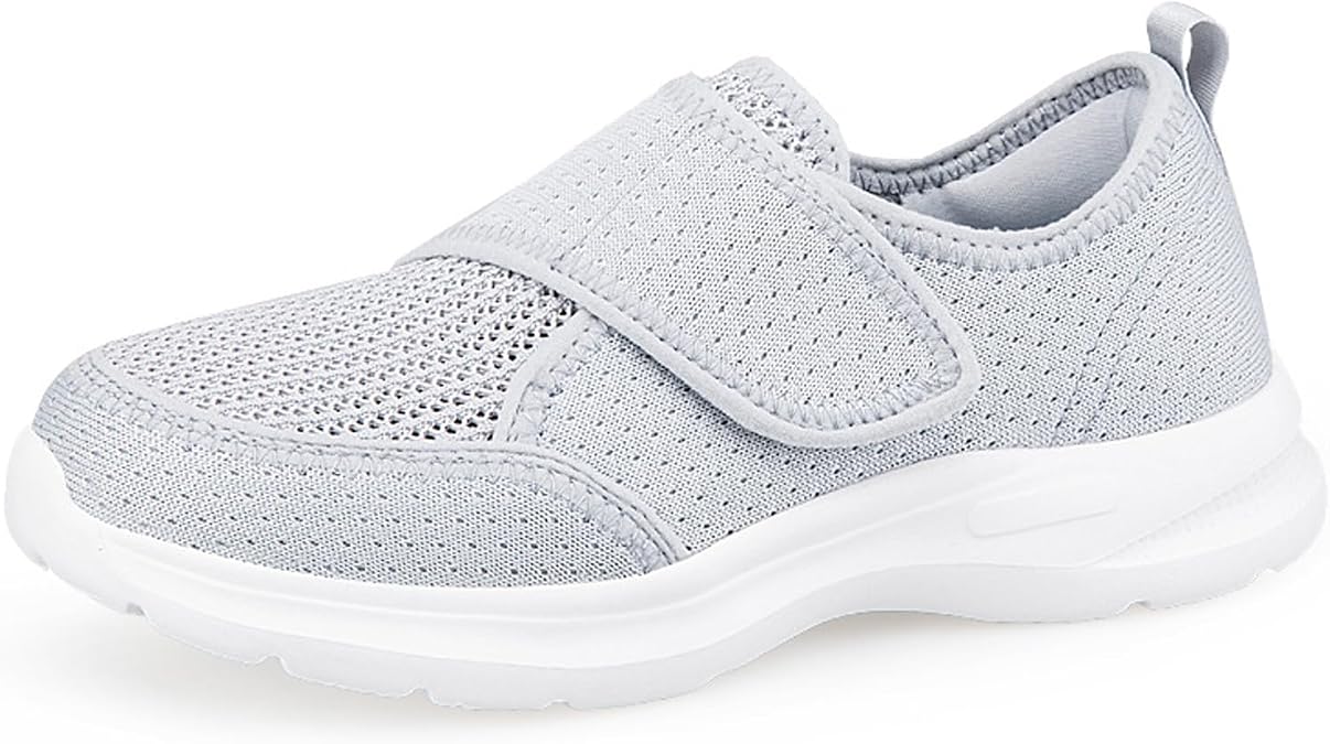 Buhelyc Wide Width Shoes Walking Loafers Slip On Shoes with Arch Support Adjustable Lightweight Breathable Shoes for Swollen Feet