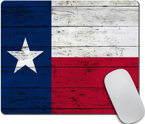 Texas State Flag Mousepad Non-Slip Rubber Gaming Mouse Pad Rectangle Mouse Pads for Computers Laptop 9.5 X 7.9 Inch (240mmX200mmX3mm)