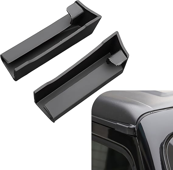 2 PCS Car Roof Gutter for Jeep Wrangler JK JL Accessories 2018-2022 ABS Anti-Scratch Wear-Resistant EnvironmentallyFriendly Soft Rubber Roof Rain Diverter Modification Accessories (Black)