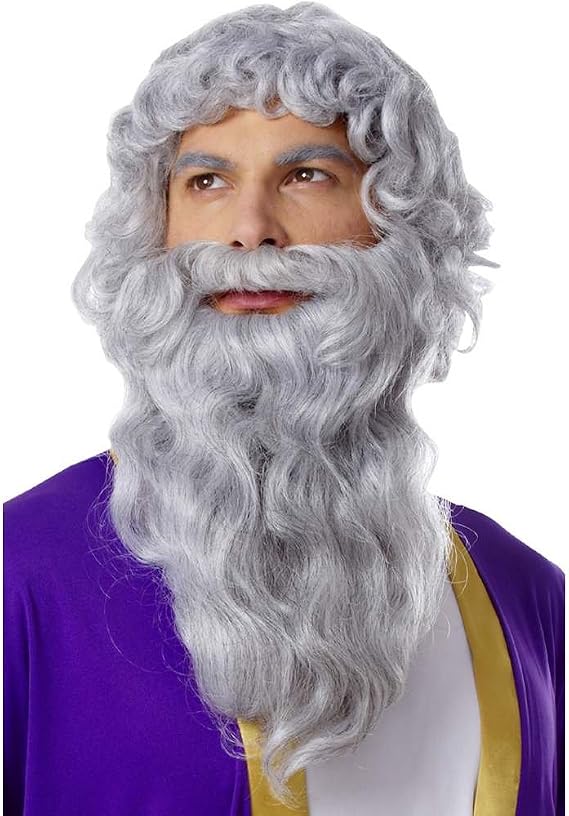 Costume Culture Men's Biblical Wig and Beard Adult Costume, Grey, One Size