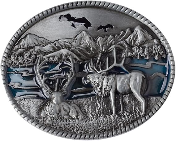 Deer Belt Buckle for Men, Wildlife Elk Belt Buckle, Norse Viking Deer Head Belts Buckle, Mountain Deer Animal Belt Buckles, Western Cowboy belt buckle, Vintage Punk Rock belts buckles
