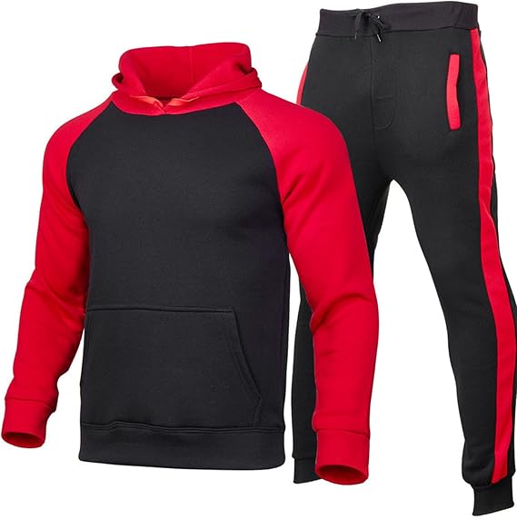 Men's Tracksuit 2 Piece Hoodie Sweatsuit Sets Casual Jogging Athletic Suits Long Sleeve Slim Fit Workout Tops