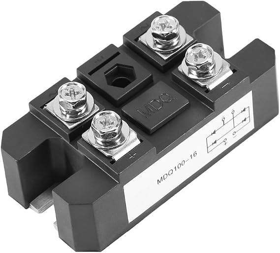 Single Phase Bridge Rectifier,100A 1600V VRRM,4-Terminal High Power AC to DC Converter Module with Low Voltage Drop,Diode Bridge Rectifier Power Module for Industrial