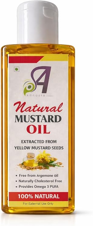 Yellow Mustard Oil | Organic Mustard Seed Oil | Brassica Juncea | Unrefined | for Hair Growth | for Skin | for Massage | 100% Pure Natural | Mustard Oil 7 l oz - (200 gram)