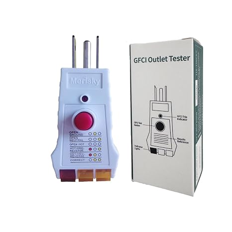 Outlet Tester for Grounding Products, Grounding Tester with GFCI, Receptacle Socket Tester for Proper Wiring, Circuit Tester for Electrical Assessment