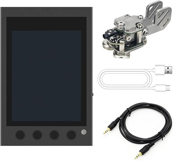 HAMCUBE Mini Morse Code Trainer Kit CW Trainer with Stainless Steel Morse Code Paddle Key 3.5MM Audio Cable 4.9FT for Telegraph Practice