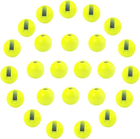 EUPHENG 25 PC Slotted Tungsten Beads Fly Tying Beads Head for Nymph Fishing Materials 12 Colors / 5 Sizes