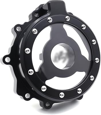 HongK- Motorcycle Ninja Black Clear See Through Engine Stator Cover Crankcase Left Compatible with 2009-2021 ZX-6R Ninja [PN: MT313-033A-NINJA-BK]