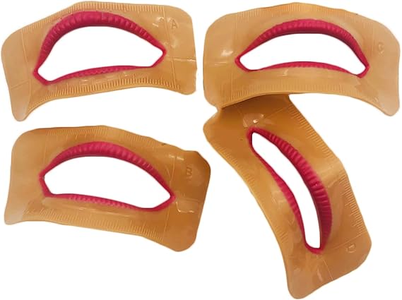 Fake Lips Contrast Model - Silicone Lips Model - Silicone Training Lip Model for Professional Study Education School Teaching Dentist Tool, Set of 4 pcs