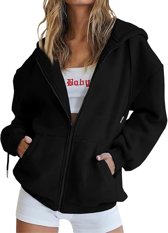 LRMQS Womens Fall Fashion 2026 Hoodies Zip up Long Sleeve Sweatshirt Jackets with Pocket Loose Casual Trendy Clothes Outfits