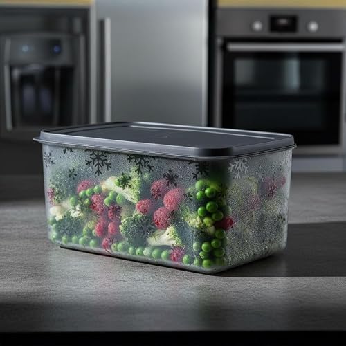Deconox No Frost Silicone Soft Closed Storage Container Freezer and Freezer Storage Container 3150 ml, No Frost Storage Container with Lid 3150 Ml, Deep Freezer Storage Container 3150 Ml