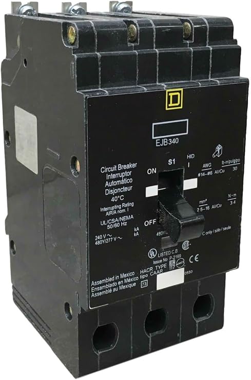 SCHNEIDER ELECTRIC 480Y/277-VOLT 45-AMP EJB34045 Miniature Circuit Breaker 480Y/277V 45A