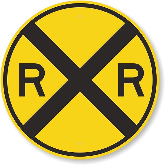 SmartSign "Railroad Crossing" MUTCD Compliant Sign | 30" 3M High Intensity Grade Reflective Aluminum