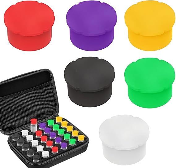 Vial Caps | 6 Piece Labware Reusable | Dust-Resistant Cover | for Lids Quick Organization Identification Industrial Scientific Oil Storage Clinics