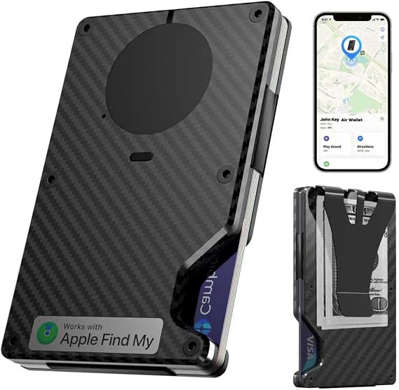 Air Wallet,Minimalist Wallet With Built In Airtag Chip (Carbon Fiber, Airwallet)