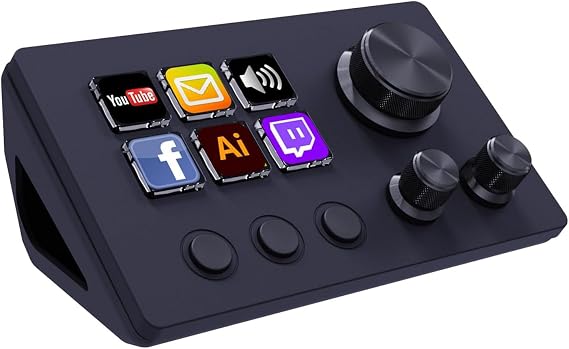 Treaslin N3 Programmable Stream Controller Deck with LCD Buttons and Rotary Controls - Custom Macro Control Keypad for Streaming (OBS Twitch YouTube) Video Gaming for Win&Mac
