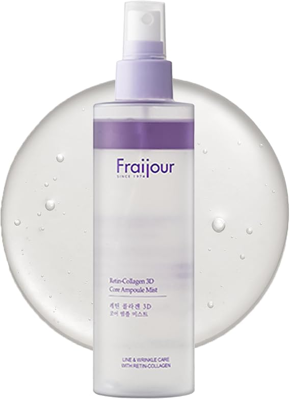 Fraijour Retin-Collagen 3D Core Ampoule Mist Anti-Aging Facial Mist with Retinal, Bakuchiol & Hydrating Oils, Firms & Plumps Skin, Low pH, for Sensitive Skin, 6.76 fl.oz.