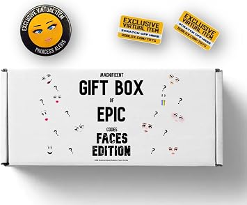 Magnificent Gift Box of Epic Codes Faces EditionFace Code Mystery Box - Contains One FACE Code & Two Bonus CodesStar Sorority, Princess Alexis, Sapphire Gaze, Royale High Compatible with Roblox