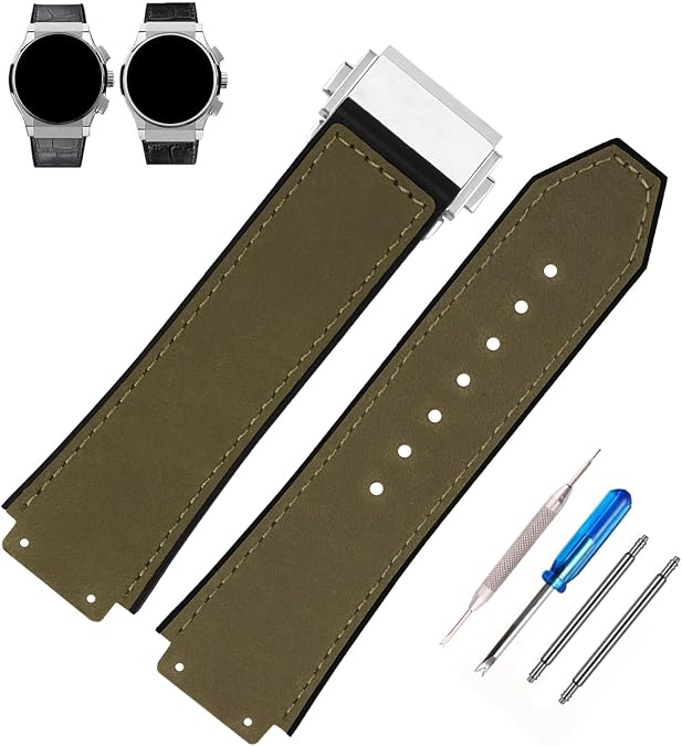 Big Bang Rubber Frosted 25mm Silicone Watch Bands Replacement Compatible for Hublot 19mm*25mm*22mm Big Bang Replacement Watch Strap Wirstband With Mental Buckle For Men and Women