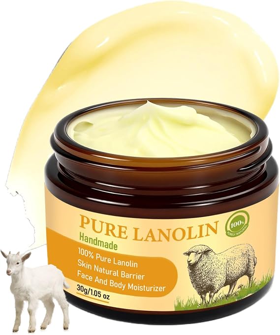 Pure Lanolin Face Balm - Moisturizing, Firming, Hydration, Improving Skin & Soothing, Non-Greasy, Fast Absorption, Daily Moisturizer Face Cream Fights Dry Skin, for Hands, Face & Body(30 oz)