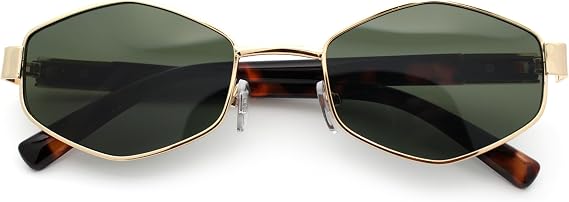 SA106 Mens Luxury Diamond Shape Metal Rim Hustler Fashion Rectangle Sunglasses