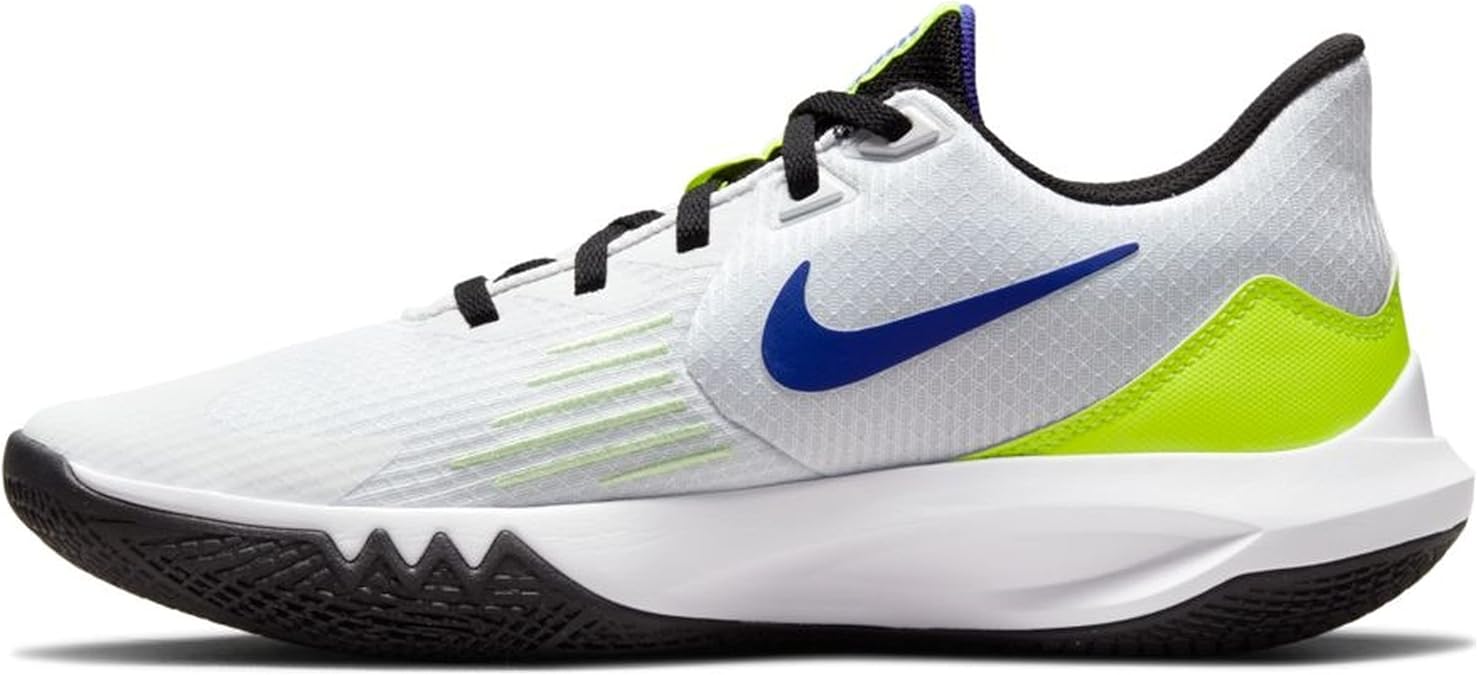 Nike Precision 5, White/Black-Barely Volt-Volt