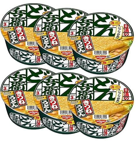 Donbei Mini 1.5oz 6pcs Set Japanese Wheat Noodles In A Hot Soup Topped With Deep Fried Tofu 6pcs Instant Noodle Nissin Pio