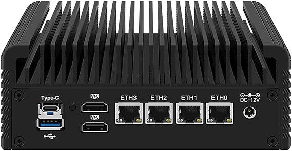 Fanless Mini PC 4X 2.5G i226-V LAN, N95/N305/N355 Processor,DDR5/PCIe NVMe/Triple 4K@60Hz/ 5xUSB/2HDMI / 1Type-C,Mini Computer for Soft Router