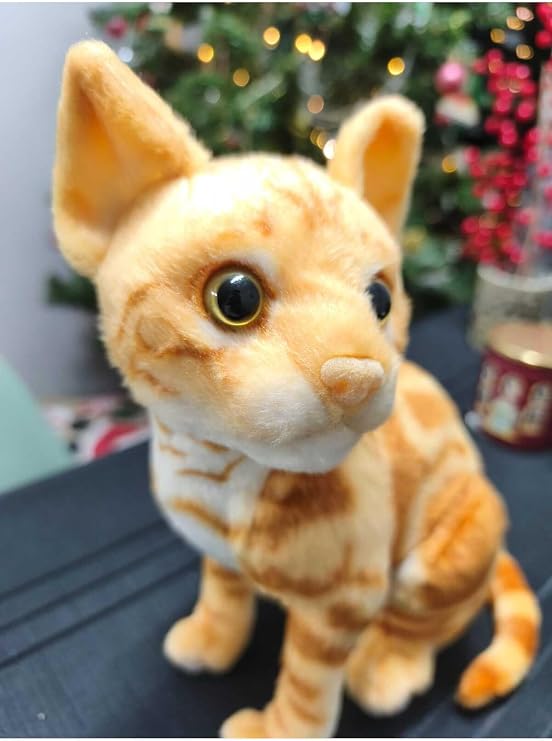 Süper Gerçekçi Peluş Kedi Sarman Orijinal Boy Yüksek Kalite Oyuncak Kedisi 32 Cm