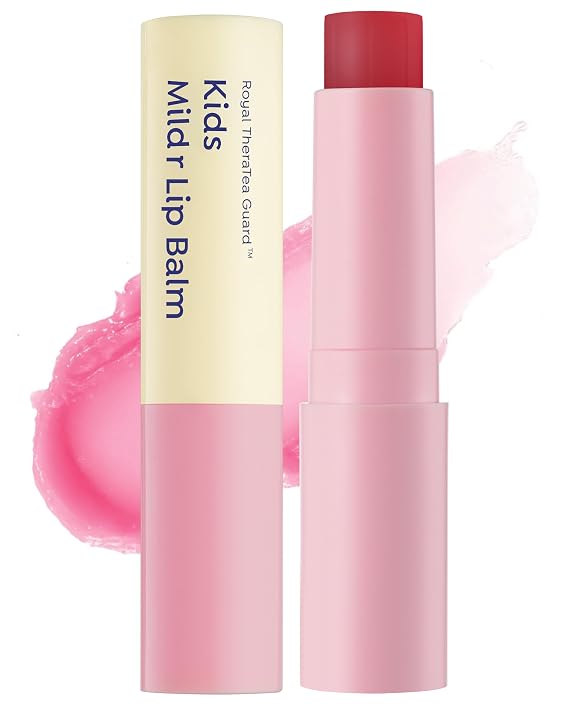 GOONGBE Kids Tinted Lip Balm, Korean Natural Red Color, Shea Butter, 0.1 oz | Sheer, buildable red tint for kids' first lip color. 99% plant-derived with shea butter. Allergen-free scent, gentle.