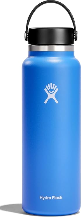 Hydro Flask - Water Bottle 1180 ml (40 oz) - Vacuum Insulated Stainless Steel Water Bottle with Leak Proof Flex Cap and Powder Coat - Wide Mouth - Cascade