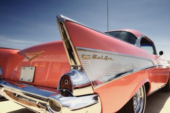 Posterazzi Red Chevrolet Bel Air Edmonton Alberta Canada Poster Print, (18 x 12)
