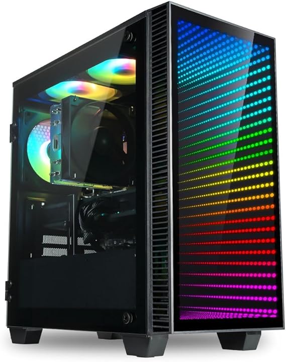 Empowered PC Continuum Micro Gaming Desktop - NVD GeForce RTX 5070 12GB, AMD 8-Core Ryzen 7 5700X Processor, 32GB RAM, 2TB NVMe SSD, WiFi, Windows 11 Pro - RGB Gamer Computer