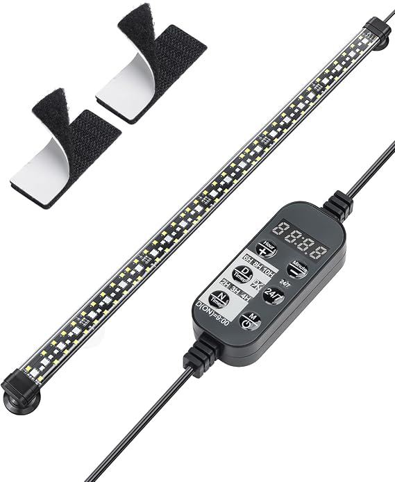 Pawfly 61 cm Aquarium LED Light 24/7 Fish Tank Light with Full Spectrum Brilliant White Blue Red Green Lights Multi-Colored LEDs with D/N Mode Single Color Effects Timer and Adjustable Brightness [Energy Class F]
