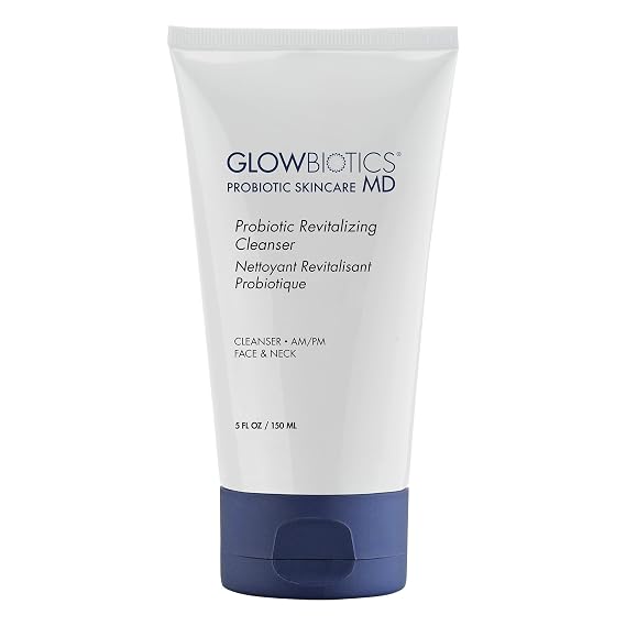 Glowbiotics Probiotic Revitalizing Cleanser - Anti-Aging Face Wash with Peptides - 5 oz - Hydrating Gel for Hormonal, Dry & Mature Skin