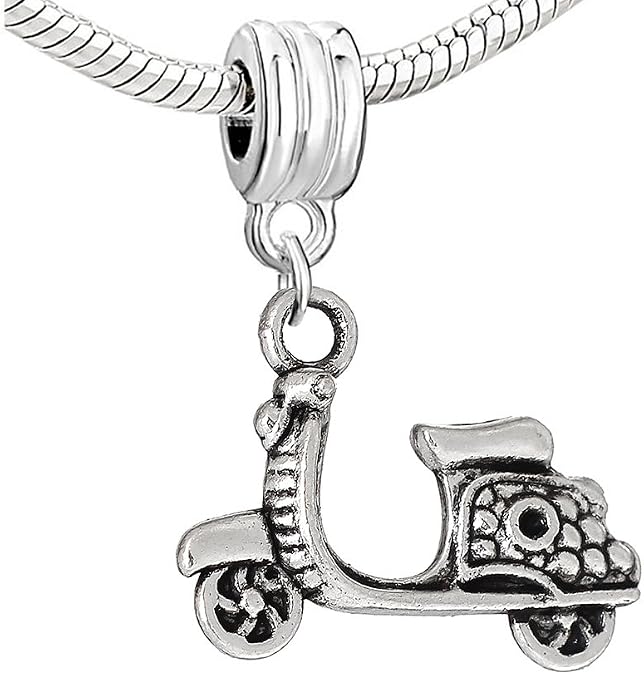 Sexy Sparkles Scooter, Motorcylce Bike Dangle Charm Bead for Snake Chain Charm Bracelets