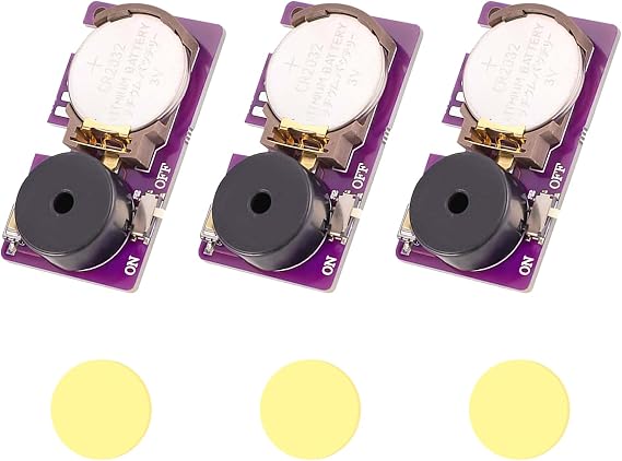 3Pcs Cricket Noise Maker Prank,Beeping for Several Months Hidden Sound Prank Small Size and Long Battery Life,Suitable for Party, Office, Home, School, Car (16 Sounds, Purple)