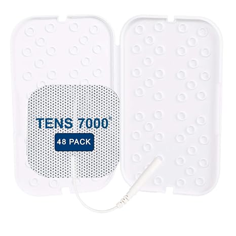 Official TENS Unit Electrode Pads - 48 Pack, Includes Electrode Carrying Case, Premium Quality OTC TENS Unit Replacement Pads, 2" X 2" - Compatible with Most TENS Machines