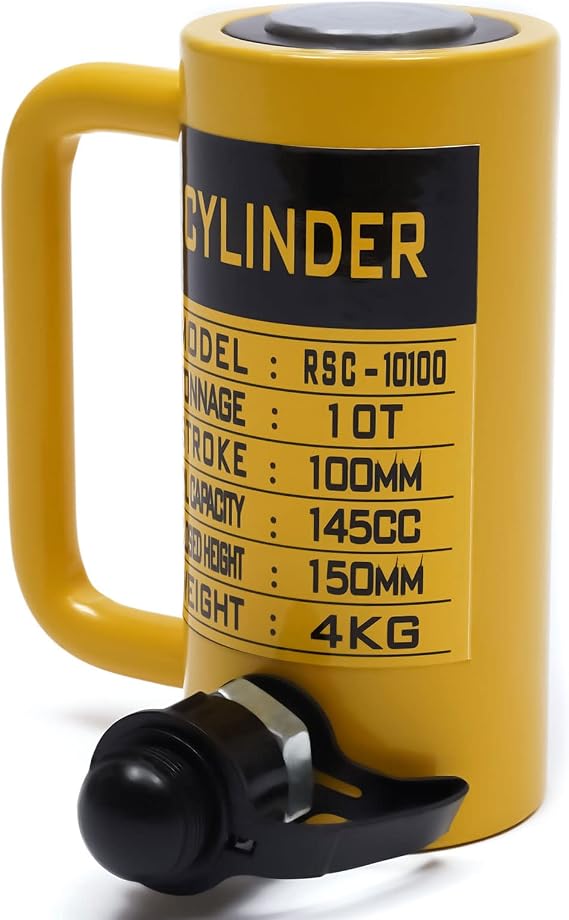 10 Ton Hydraulic Cylinder Jack Single Acting Hydraulic Ram Cylinder 100mm 4" Stroke Hydraulic Solid Jack Industrial Lifting Jack Ram Hydraulic Lifting Cylinders