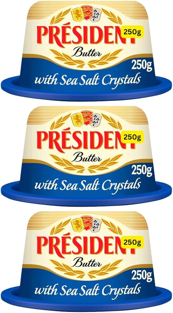 French Butter with Sea Salt Crystals Presidents 3x250g (3x250g)