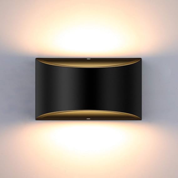 LED Wall Lights Indoor Dimmable Black Wall Lights for Living Room [Energy Class F]