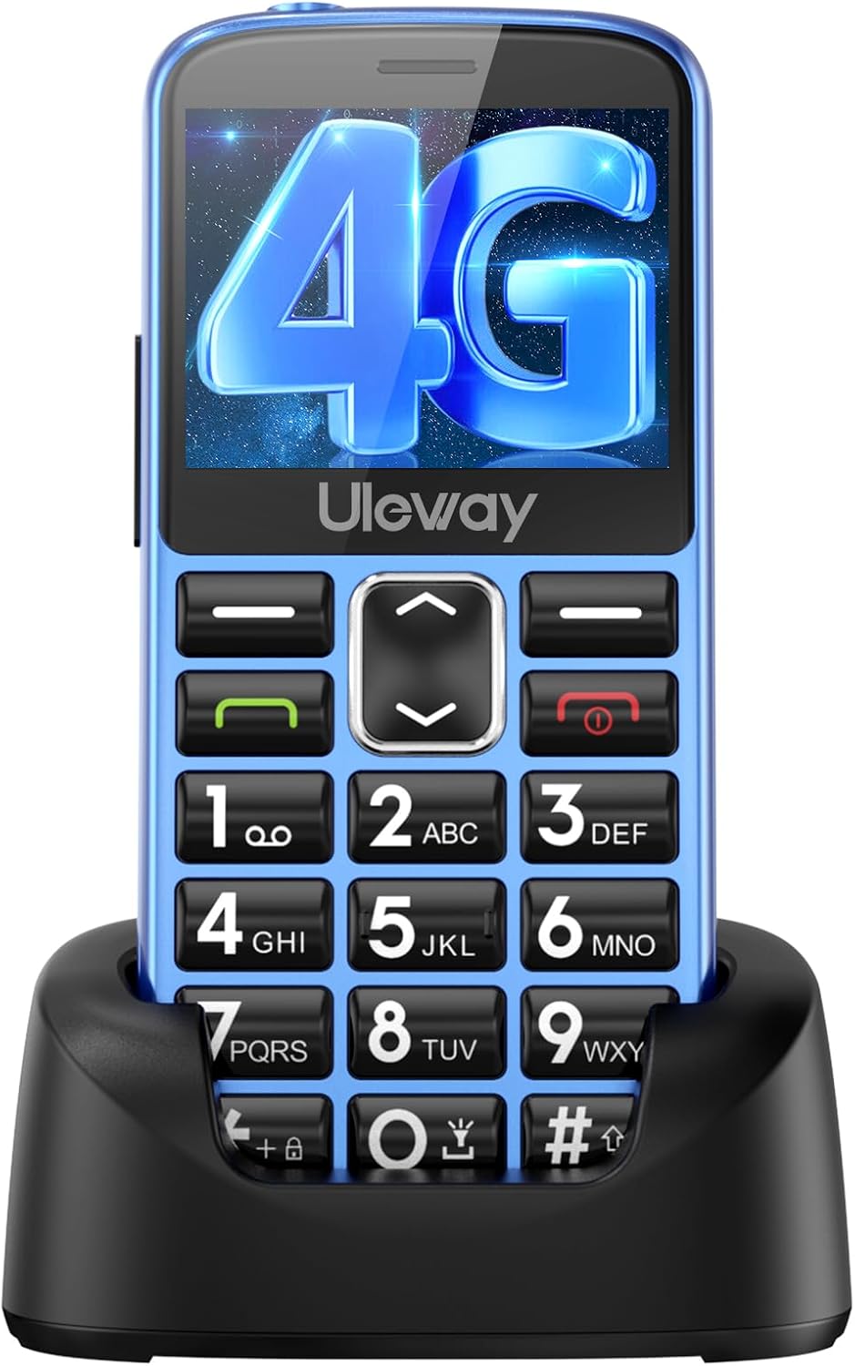 Tosaju 4 G Senior Mobile Phone Without Contract Large Button Mobile Phone Senior Mobile Phone with Large Buttons Simlock Free Button Mobile Phone for Seniors with Charging Station Emergency Button 1000 mAh Battery 24 Inch Display