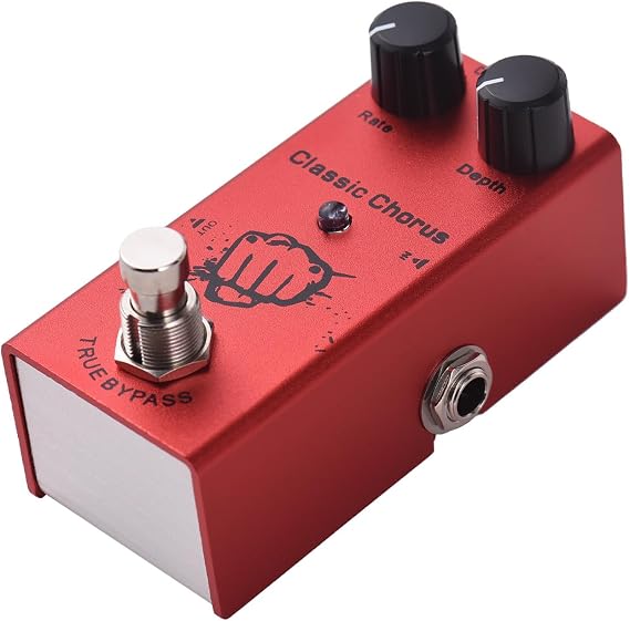 Guitar Effects Pedal Classic Chorus with True Bypass Rate/Depth Controls Knob DC 9V 6.35mm Input/Output Interface Electric Guitar Classic Chorus Effector