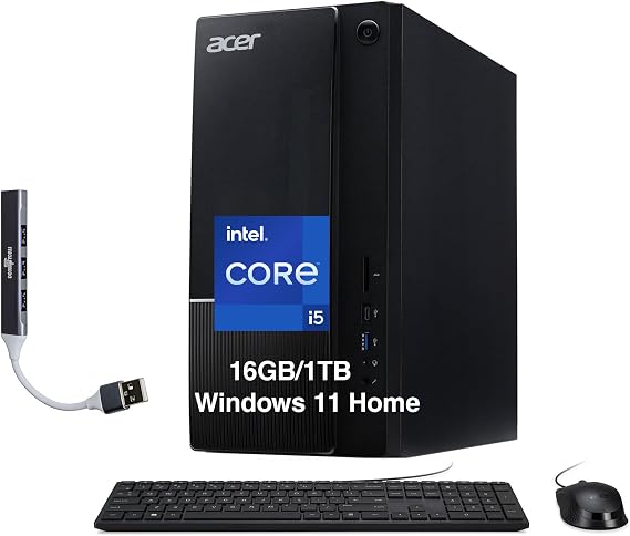 Acer Aspire TC-1775 Desktop Computer Intel i5-14400, 16GB DDR5, 1TB SSD