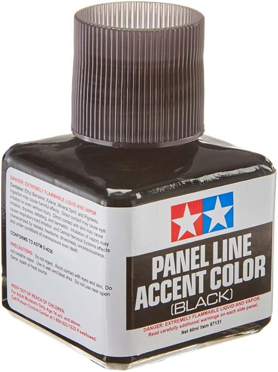 Tamiya Panel Line Accent Color 40ml Black TAM87131 Plastics Paint Enamels