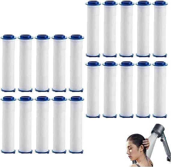 10/20 Pcs ShowerHead Filters, PP Cotton Filter Cartridge, Ion Shower Dropse Head Filter, Universal Replacement Filters for Filtered Shower Heads (20 Pcs, 3.3 inches)