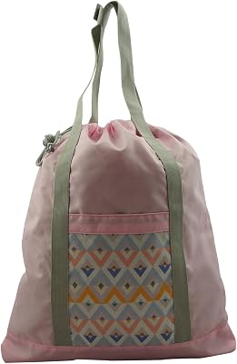 K-Cliffs Lightweight Drawstring Backpack Tote Bag 2-in-1 Convertible Reuseable Grocery Shopping Tote Bag Quality Reversible Gym Bag Pattern Pink