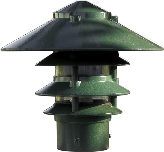 Lighting D5400-G Pagoda Fixture 4 Tier 10" Top 3" Base I Light, Green Finish